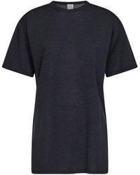 TOTEME - Charcoal Mélange Oversized Lyocell And Cashmere Knit T-Shirt - Lyst