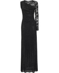 Self-Portrait - Rhinestone Mesh And Lace Maxi Dress - Lyst