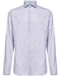 D 40 - Light Micro Pattern Jacquard Cotton Shirt - Lyst