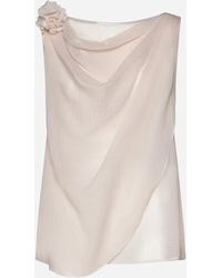 Chloé - Rose Wool And Silk Top - Lyst