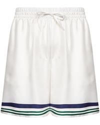 CASABLANCA - Silk Hotel Emblem Shorts - Lyst