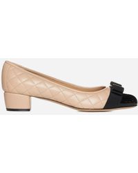 Ferragamo - Vara Quilted Nappa Leather Pumps - Lyst