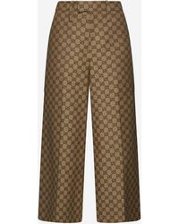 Gucci - GG Cotton-blend Cropped Trousers - Lyst