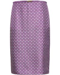Gucci - Midi Silk Skirt - Lyst
