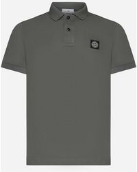 Stone Island - Logo-patch Cotton Polo Shirt - Lyst