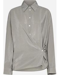 Lemaire - Straight Collar Silk-blend Twisted Shirt - Lyst