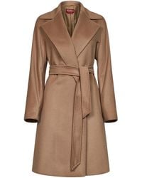 Max Mara - Camel Mstdravenna Belted Wrap Coat - Lyst