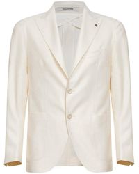 Tagliatore - Cream Silk Blend Single-Breasted Montecarlo Blazer - Lyst