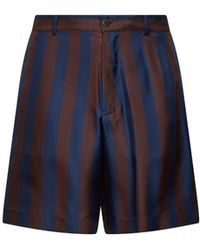 Fendi - And Pequin Silk Bermuda Shorts - Lyst