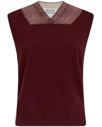 Maison Margiela - Burgundy Virgin Wool Fuse Knit Vest - Lyst