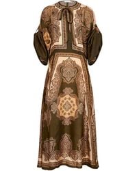 Zimmermann - Paisley-Print Silk Habotai Mahon Midi Tunic Dress - Lyst