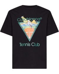CASABLANCA - Jersey Tennis Club Icon Pyramid Abduction T-Shirt - Lyst