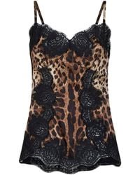 Dolce & Gabbana - Camisole Top, Leopard-Print Satin - Lyst