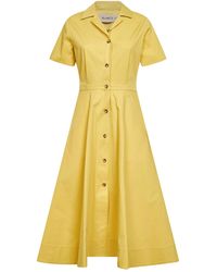 Blanca Vita - Oil Stretch Cotton Alga Midi Shirt Dress - Lyst