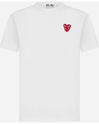 COMME DES GARÇONS PLAY - Double Logo-patch Cotton T-shirt - Lyst