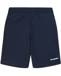 Jil Sander - Stretch Nylon Logo Swim Shorts - Lyst