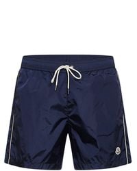 Moncler - Nylon Logo Patch Swim Shorts - Lyst