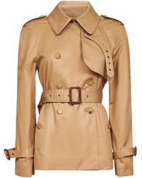Chloé - Cotton Gabardine Short Trench Coat - Lyst