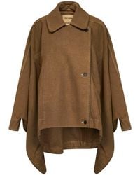 Uma Wang - Tan Wool Blend Kew Asymmetric Cape-Style Jacket - Lyst