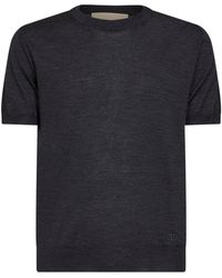 Valentino - Dark Wool Sweater With Vlogo Embroidery - Lyst