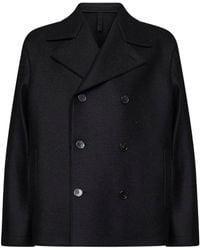 Harris Wharf London - Felted Wool Oversized Double-Breasted Peacoat - Lyst