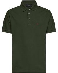 Etro - Cotton Piqué Pegaso-Embroidered Polo Shirt - Lyst