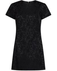 Saint Laurent - Floral Jacquard Satin Mini Dress - Lyst