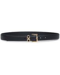 Ferragamo - Smooth Leather Double Gancini Belt - Lyst