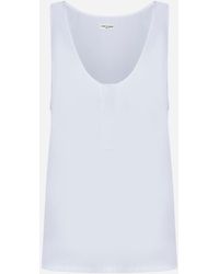 Saint Laurent - Cotton Tank Top - Lyst