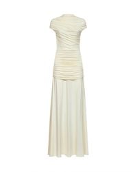 Self-Portrait - Self Portrait Draped Jersey Maxi Dress - Lyst