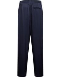 Giorgio Armani - Double Silk Satin One-Pleat Trousers - Lyst