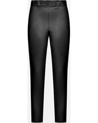 DKNY Faux Leather Wide-Leg Pants in 