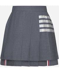 Thom Browne - Wool Pleated Miniskirt - Lyst
