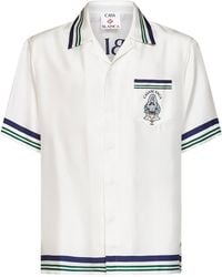 CASABLANCA - Silk Hotel Emblem Short-Sleeved Shirt - Lyst
