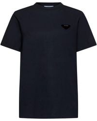 Prada - Logo Cotton T-Shirt - Lyst