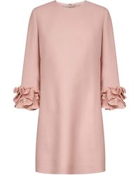 Valentino - Crepe Couture Short Dress With Ruffles - Lyst