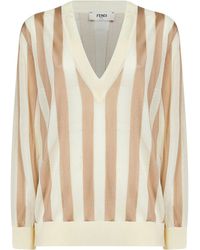 Fendi - Pequin Silk And Cotton Sweater - Lyst