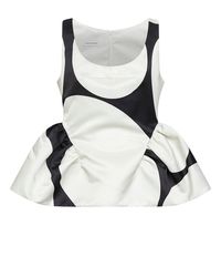 Dries Van Noten - Duchess Oversized Ellipses-Print Peplum Top - Lyst