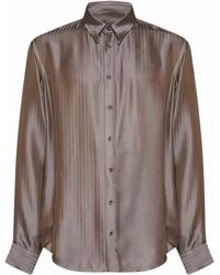Giorgio Armani - Chevron Jacquard Viscose And Silk Shirt - Lyst