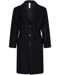 Hevò - Wool-Blend Ostuni Single-Breasted Belted Coat - Lyst