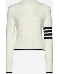 Thom Browne - Cable-knit 4-bar Wool Cropped Sweater - Lyst