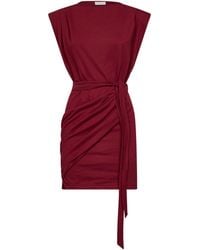 Isabel Marant - Dark Burgundy Jersey Marielle Draped Mini Dress - Lyst