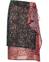 Dries Van Noten - Printed Nylon Mesh Layered Skirt - Lyst