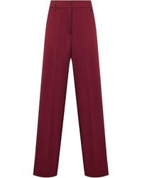 Blanca Vita - Burgundy Satin Plettro Palazzo Trousers - Lyst