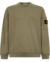 Stone Island - Military Cotton Sweatshirt With Ripstop Cotton Pocket - Lyst