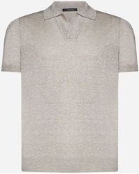 Tagliatore - Linen And Cotton Polo Shirt - Lyst