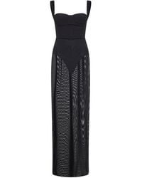 Alex Perry - Stretch Mesh Semi-Sheer Column Dress - Lyst
