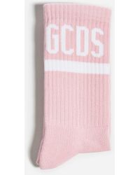 Gcds Logo Stretch Cotton Socks - Pink