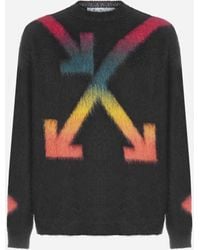Off-White c/o Virgil Abloh Arrows Mohair & Cashmere Sweater in Black for  Men - Lyst