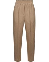 Brunello Cucinelli - Light Baggy Pull-Up Trousers - Lyst